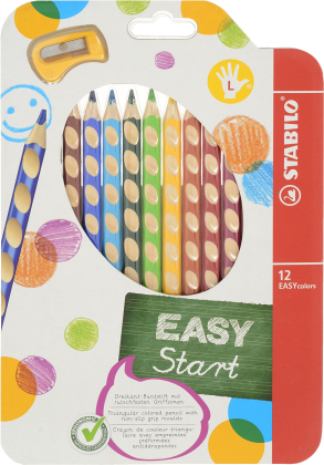 Цветные карандаши Stabilo Easycolors для левшей (12 шт)